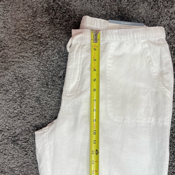 Liz Claiborne white Linen & cotton mid rise straight leg classic pants women’s L - Picture 14 of 17